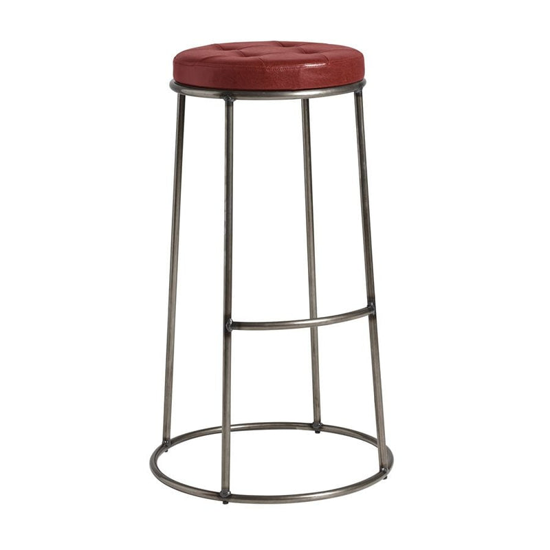 Max 75 High Stool - Clear Lacquered Frame With Faux Leather Seat Pad - NWOF