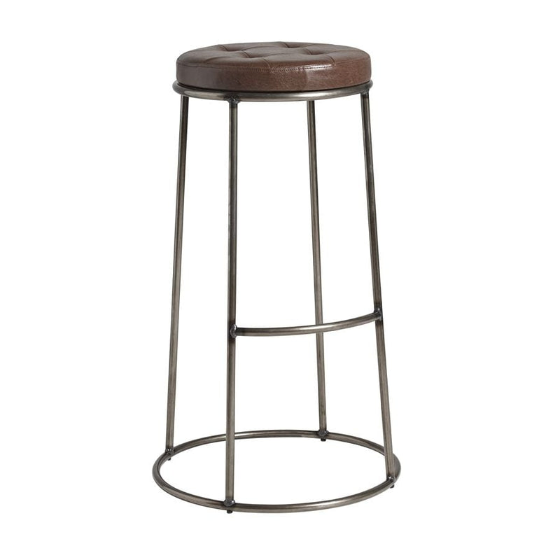 Max 75 High Stool - Clear Lacquered Frame With Faux Leather Seat Pad - NWOF