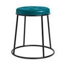 Max 45 Low Stool - Black Frame With Faux Leather Seat Pad - NWOF
