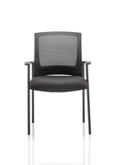 Metro Medium Mesh Back Stacking Visitor Chair With Arms - NWOF