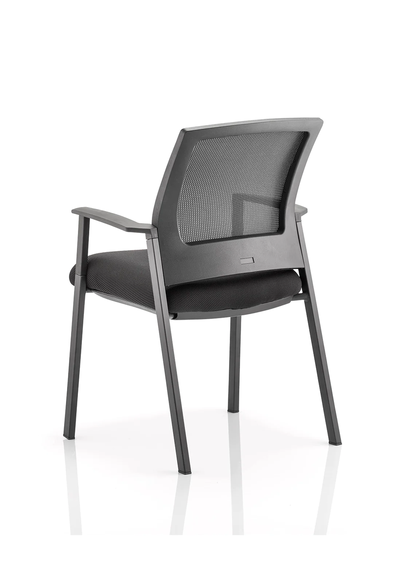 Metro Medium Mesh Back Stacking Visitor Chair With Arms - NWOF