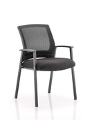Metro Medium Mesh Back Stacking Visitor Chair With Arms - NWOF