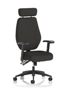 Nexus High Back Chair With Headrest - Black Fabric - NWOF