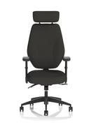 Nexus High Back Chair With Headrest - Black Fabric - NWOF