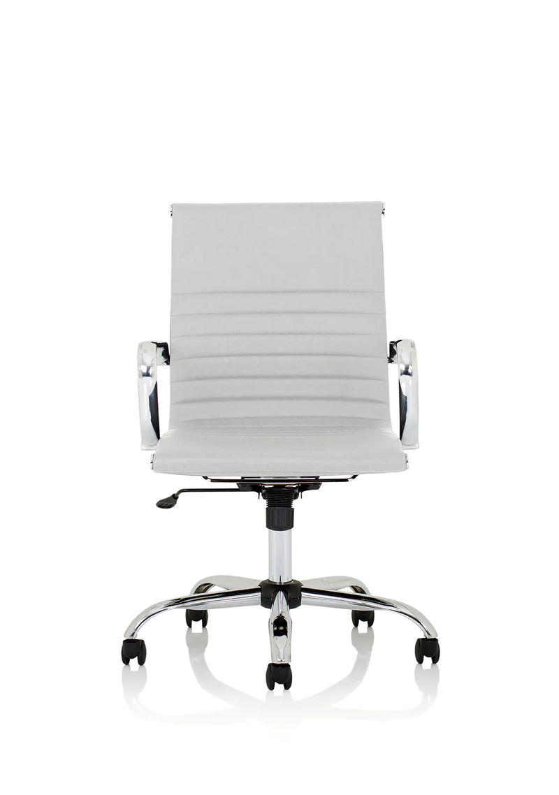 Nola Medium Back White Bonded Leather Executive Chair - NWOF