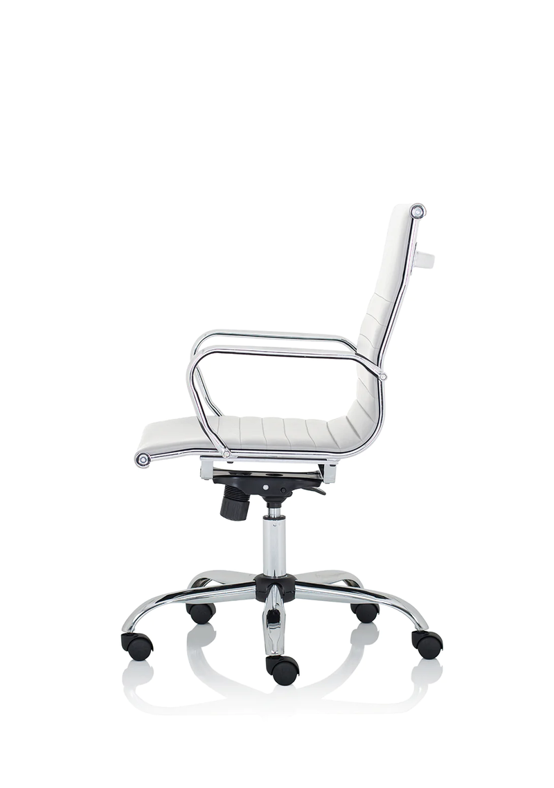 Nola Medium Back White Bonded Leather Executive Chair - NWOF