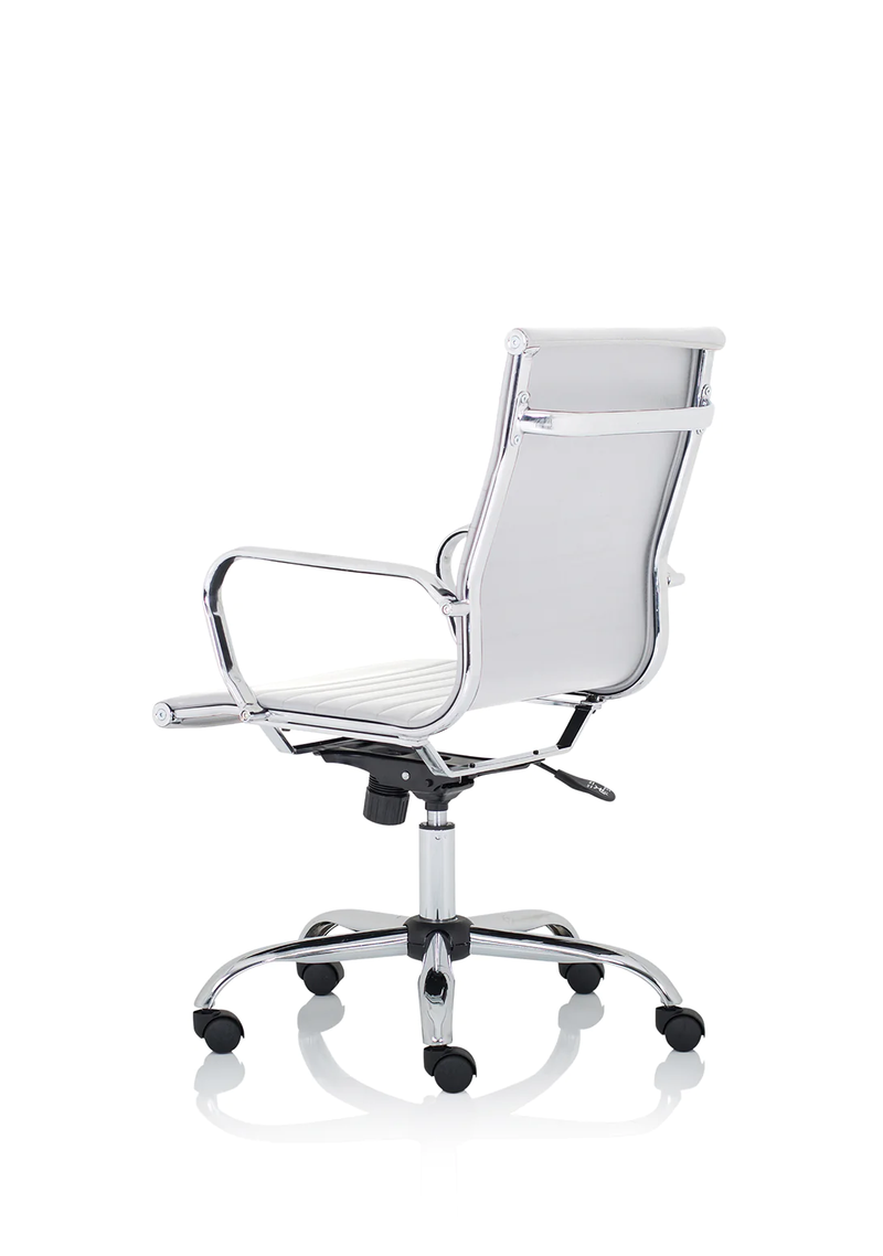 Nola Medium Back White Bonded Leather Executive Chair - NWOF