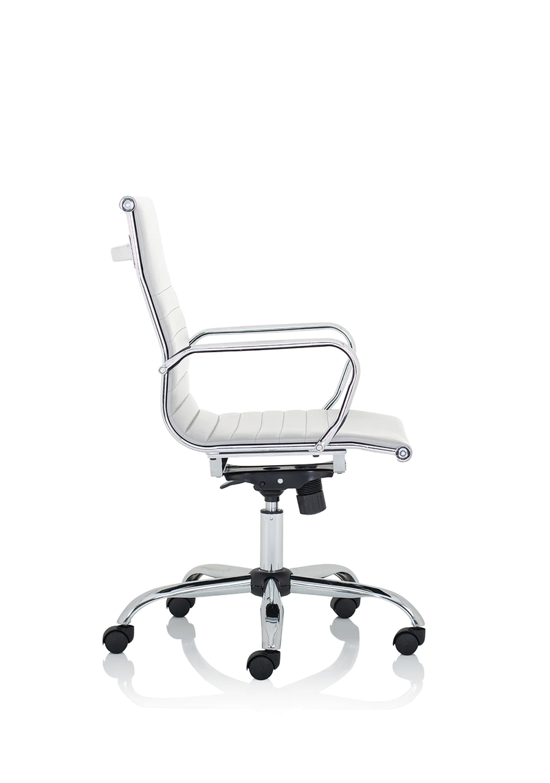 Nola Medium Back White Bonded Leather Executive Chair - NWOF