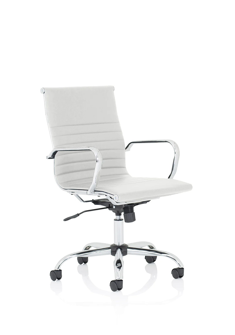 Nola Medium Back White Bonded Leather Executive Chair - NWOF