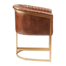 Nolan Armchair - Genuine Pecan Brown Leather - NWOF