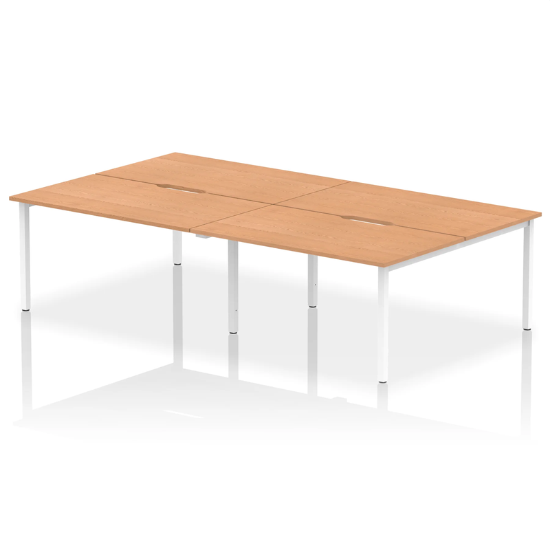 Evolve Plus B2B 4 Person Bench Desk - Oak