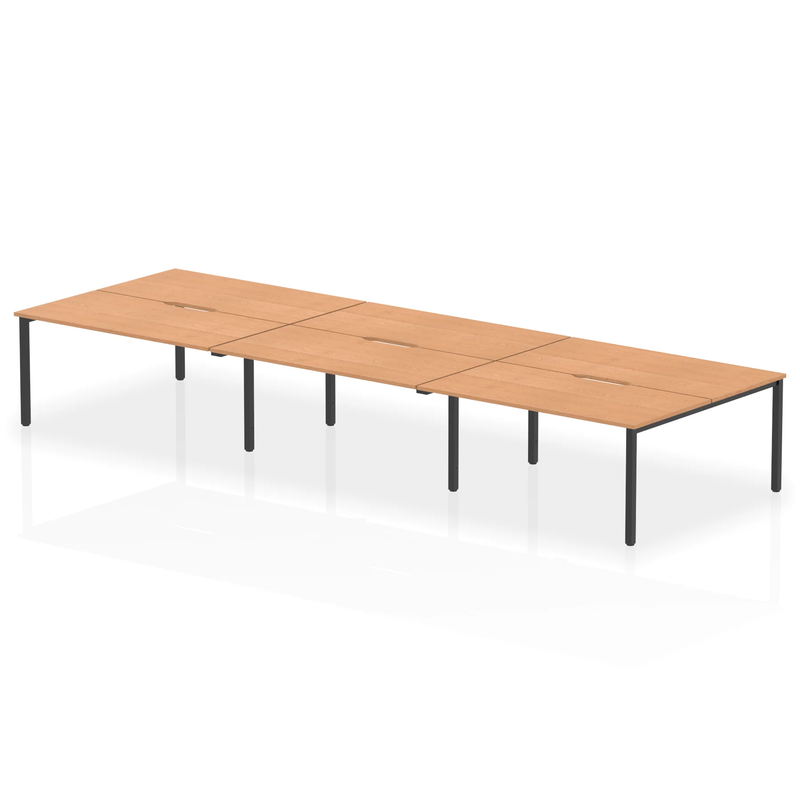 Evolve Plus B2B 6 Person Bench Desk - Oak