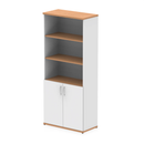 Impulse Open Shelves Cupboard - Oak & White - NWOF