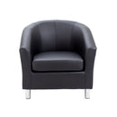 Tub PU Armchair With Metal Feet - NWOF
