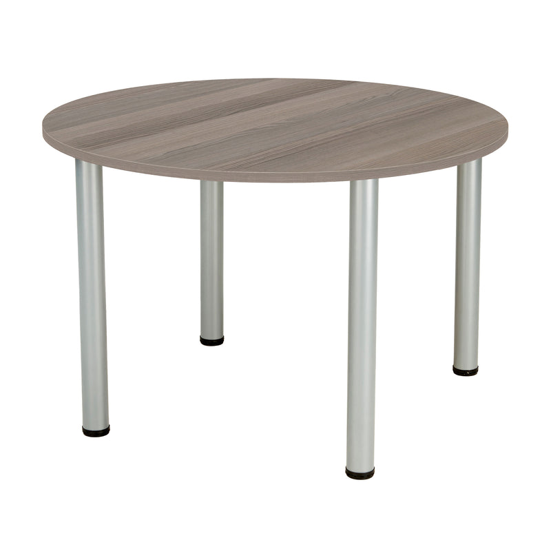 One Fraction Plus Circular Meeting Table - Grey Oak - NWOF