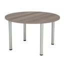 One Fraction Plus Circular Meeting Table - Grey Oak - NWOF