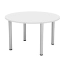 One Fraction Plus Circular Meeting Table - White - NWOF