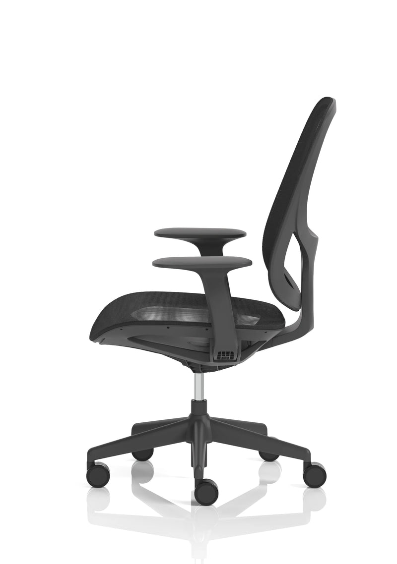 Tutti Mesh Medium Back Task Operator Office Chair With Arms - Black