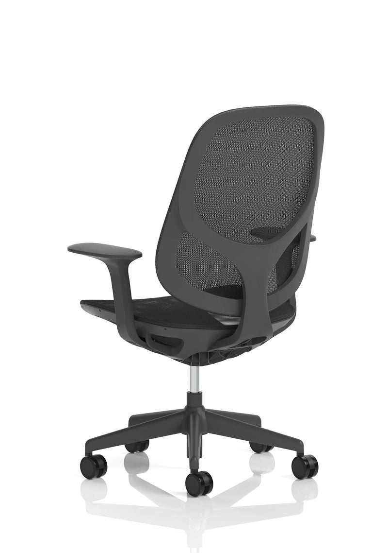 Tutti Mesh Medium Back Task Operator Office Chair With Arms - Black