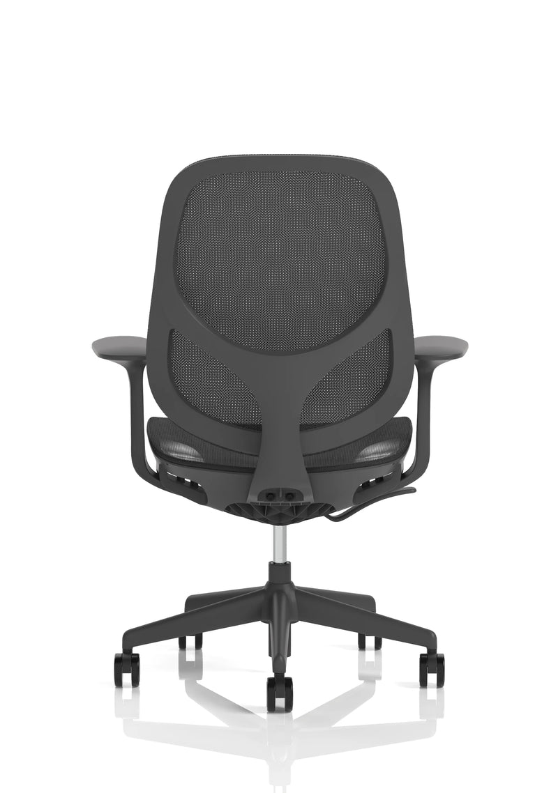 Tutti Mesh Medium Back Task Operator Office Chair With Arms - Black