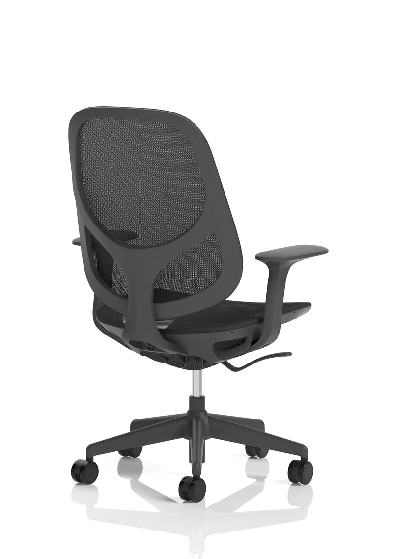 Tutti Mesh Medium Back Task Operator Office Chair With Arms - Black