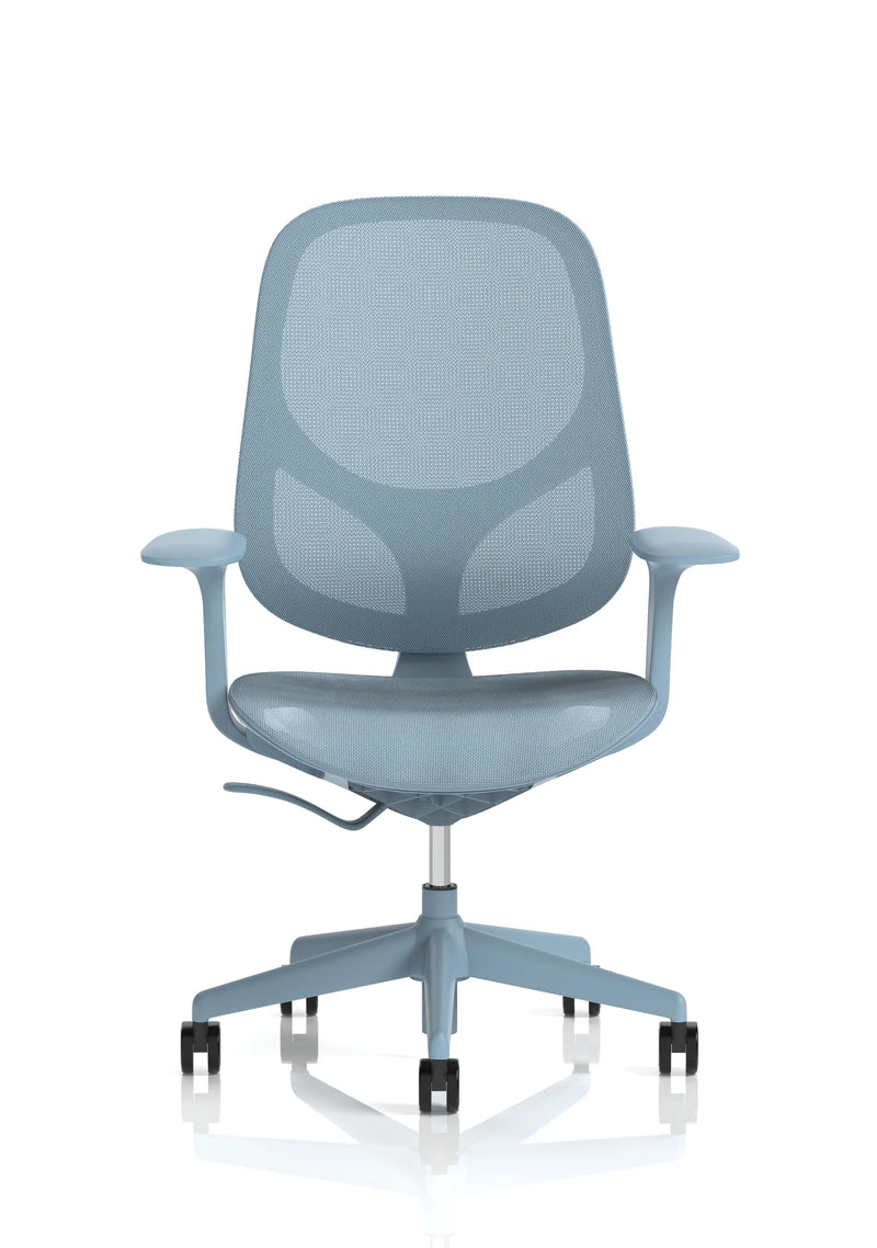 Tutti Mesh Medium Back Task Operator Office Chair With Arms - Blue