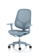 Tutti Mesh Medium Back Task Operator Office Chair With Arms - Blue - NWOF