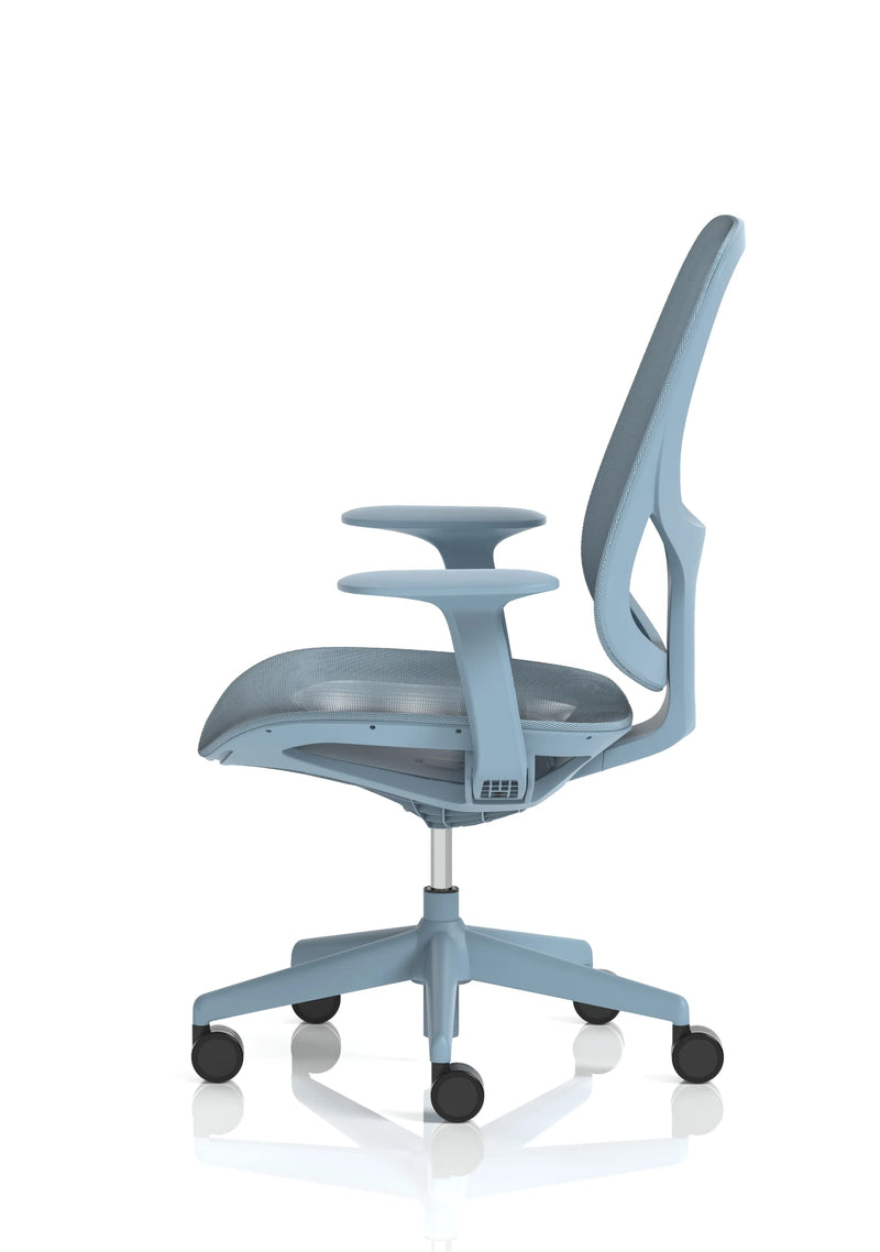 Tutti Mesh Medium Back Task Operator Office Chair With Arms - Blue