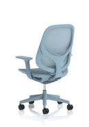 Tutti Mesh Medium Back Task Operator Office Chair With Arms - Blue - NWOF