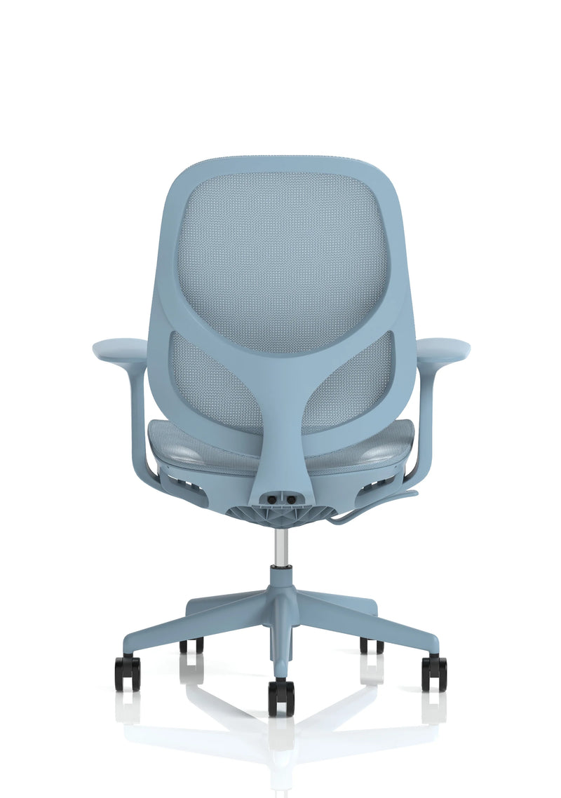 Tutti Mesh Medium Back Task Operator Office Chair With Arms - Blue