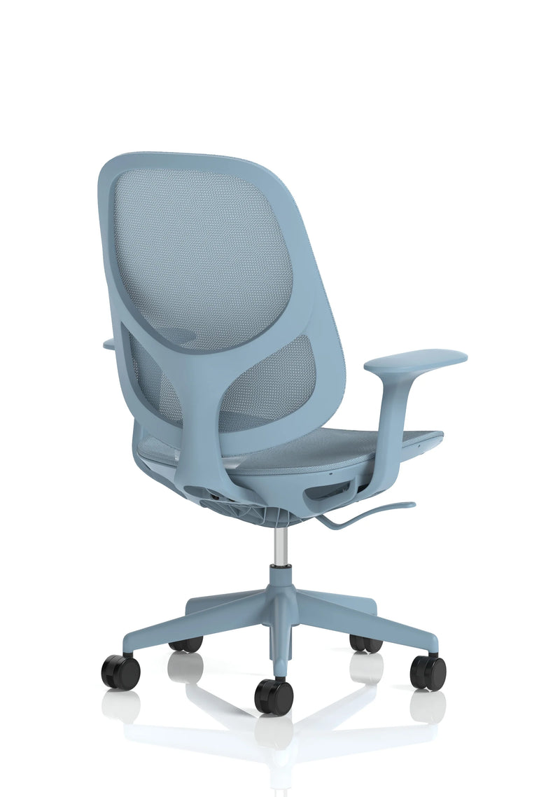 Tutti Mesh Medium Back Task Operator Office Chair With Arms - Blue