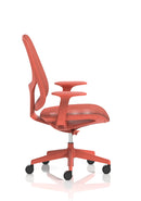 Tutti Mesh Medium Back Task Operator Office Chair With Arms - Coral - NWOF