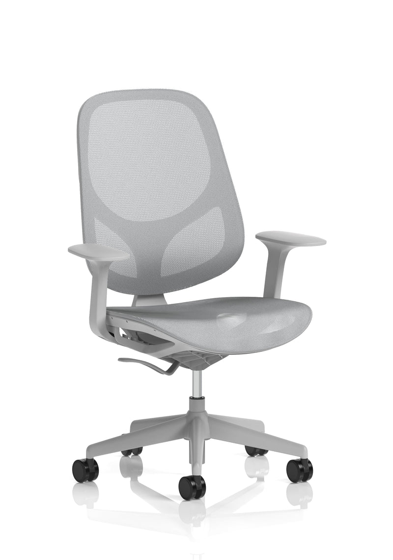 Tutti Mesh Medium Back Task Operator Office Chair With Arms - Grey