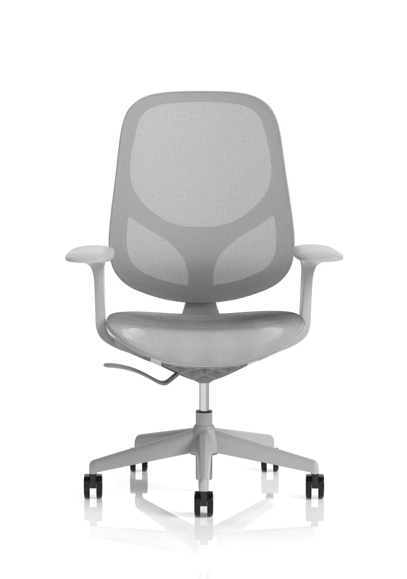 Tutti Mesh Medium Back Task Operator Office Chair With Arms - Grey