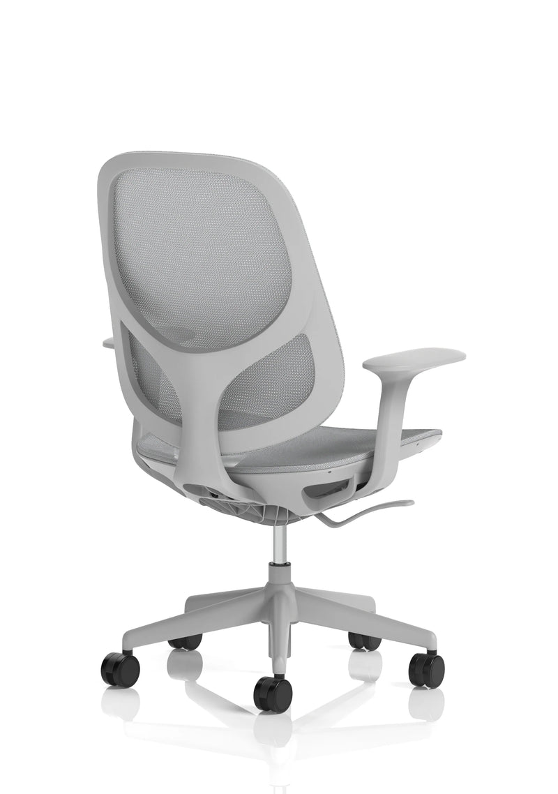 Tutti Mesh Medium Back Task Operator Office Chair With Arms - Grey
