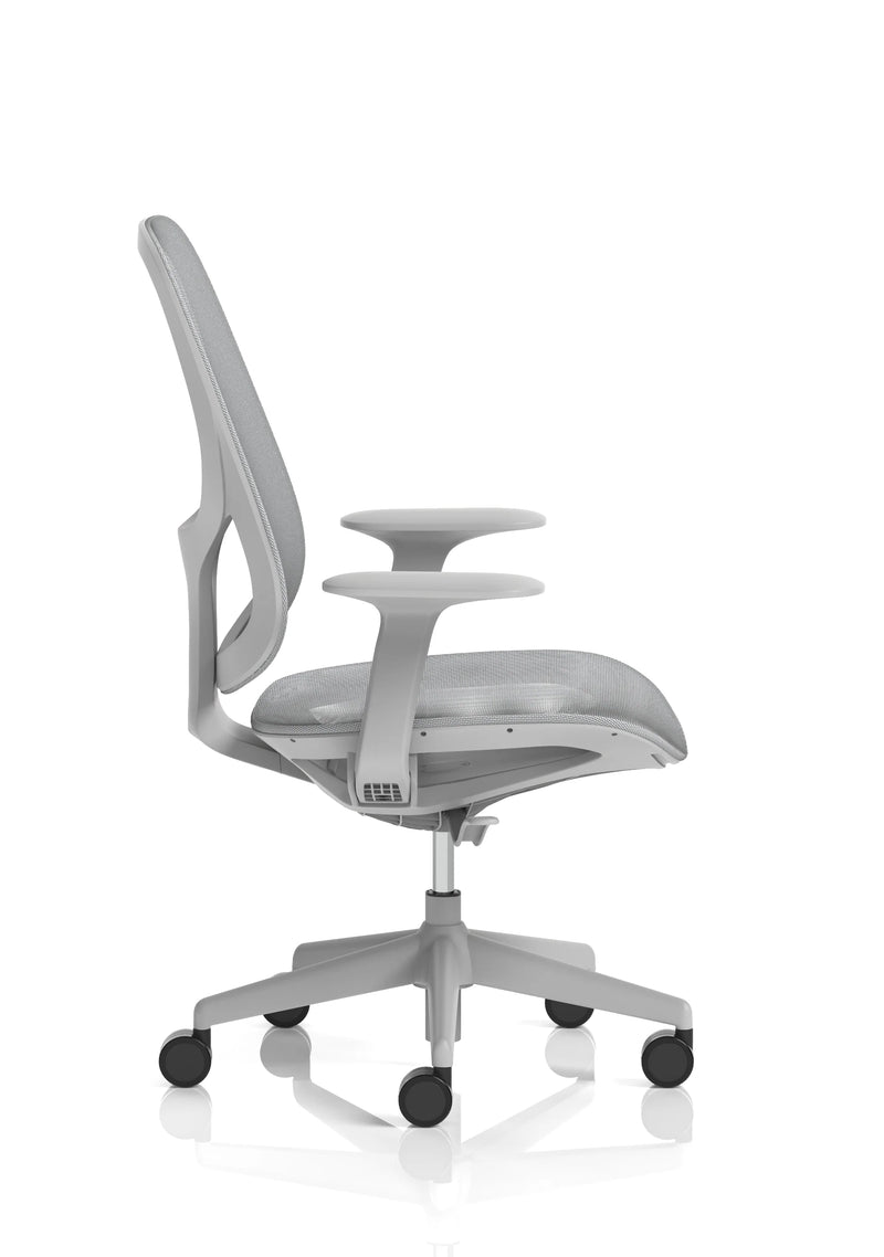 Tutti Mesh Medium Back Task Operator Office Chair With Arms - Grey