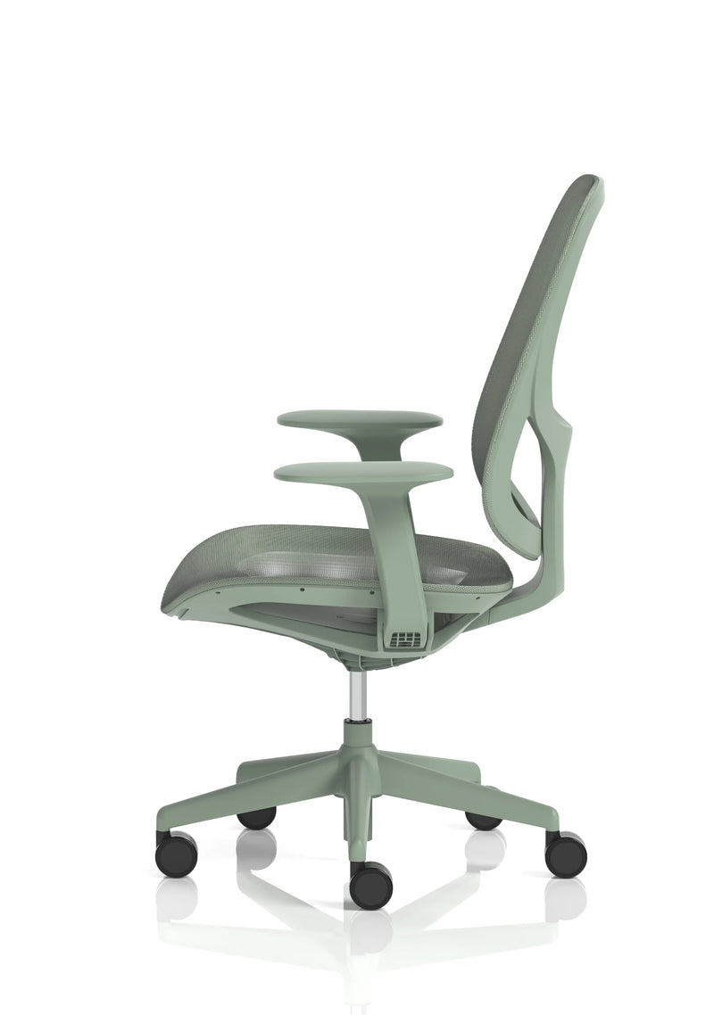 Tutti Mesh Medium Back Task Operator Office Chair With Arms - Mint