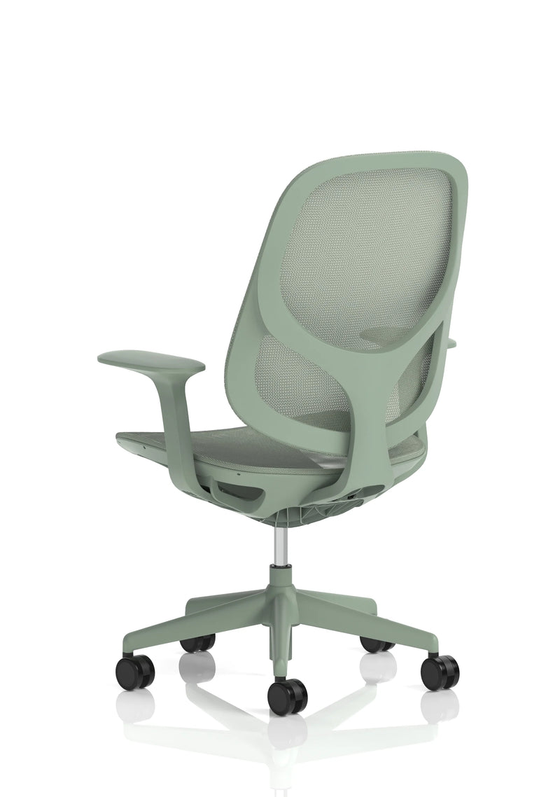Tutti Mesh Medium Back Task Operator Office Chair With Arms - Mint