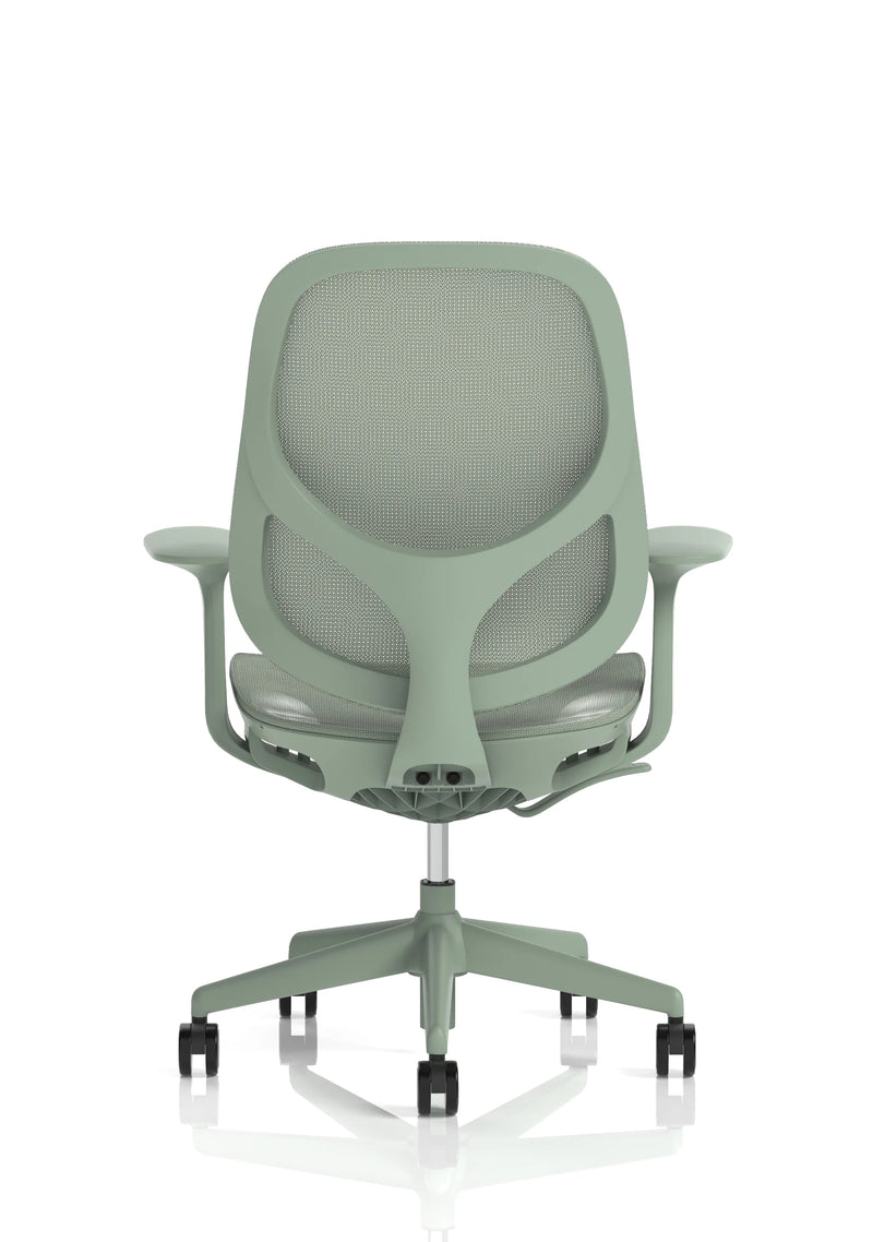 Tutti Mesh Medium Back Task Operator Office Chair With Arms - Mint