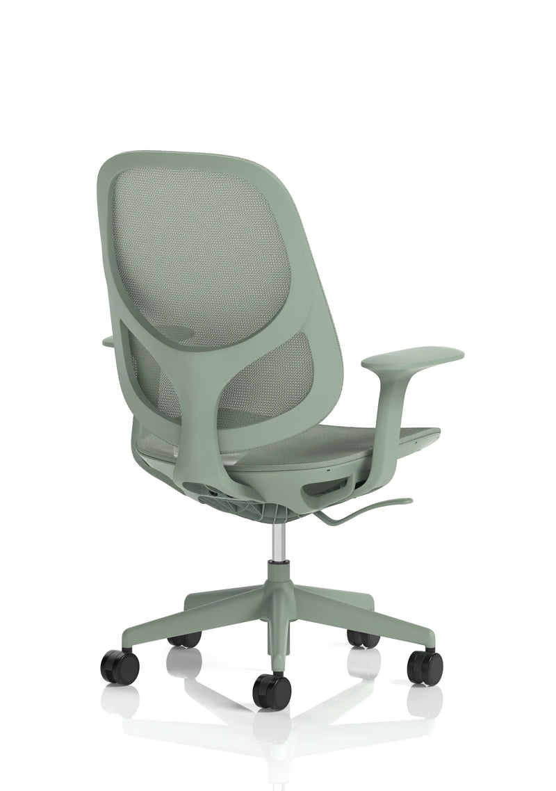 Tutti Mesh Medium Back Task Operator Office Chair With Arms - Mint
