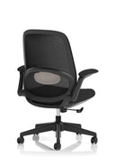 Dynamic Crew 2 Task Operator Mesh Back Chair with adjustable armrests and ergonomic design, shown from side view.