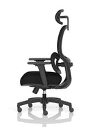 Dynamic Rowan mesh back chair with ergonomic design and black mesh upholstery, adjustable armrests and modern office style.