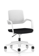 Dynamic Cosmo Task Operator Chair with adjustable armrests and ergonomic design, shown in black fabric.