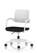 Dynamic Cosmo Task Operator Chair with adjustable armrests and ergonomic design, shown in black fabric.
