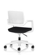 Dynamic Cosmo Task Operator Chair with adjustable armrests and ergonomic design, featuring a black mesh back and cushioned seat.