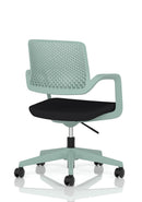 Dynamic Cosmo Task Operator Chair with adjustable height, ergonomic design, and black fabric upholstery.