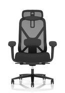 Dynamic Conrow heavy-duty task operator chair with adjustable headrest, featuring ergonomic design and sturdy construction for demanding work.