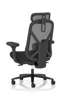 Dynamic Conrow heavy-duty task operator chair with adjustable headrest and ergonomic design, featuring black upholstery and sturdy frame.