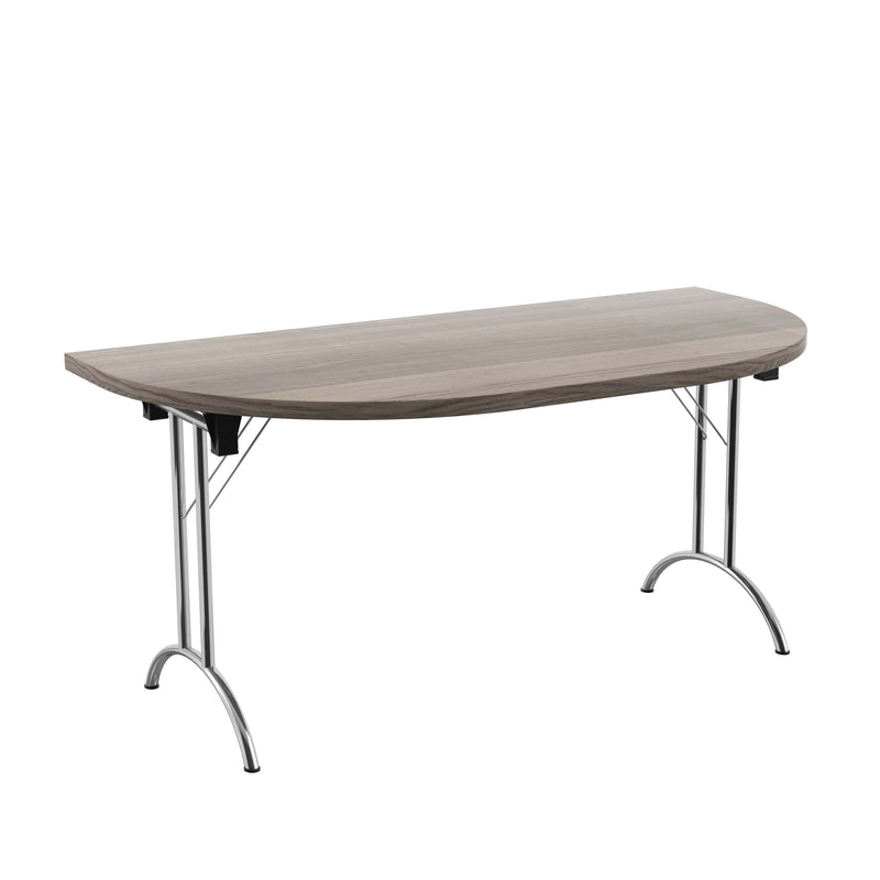 One Union D-End Folding Table - Grey Oak - NWOF