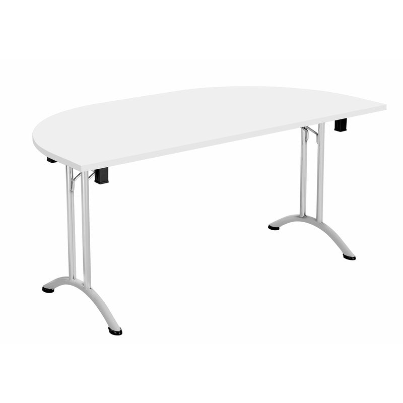 One Union D-End Folding Table - White - NWOF
